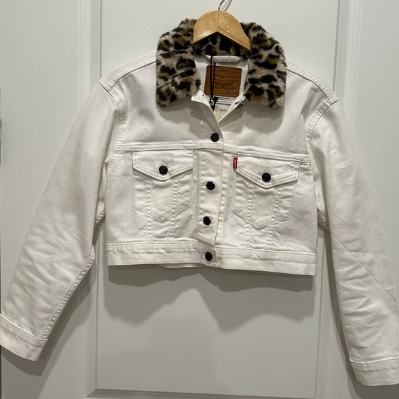 Levi's Jackets & Blazers - Levi's White Denim Jacket with Black Button